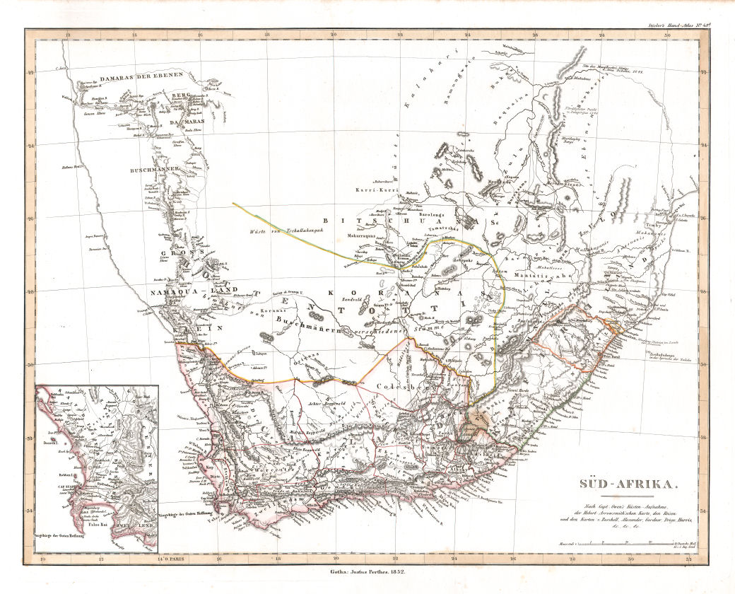 Stielers Hand-Atlas, 1853
45d. Süd-Afrika (1852)