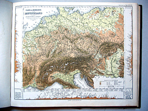 Stielers Hand-Atlas, 1859
18. Fluss- und Bergkarte von Deutschland und den anliegenden Ländern (1858)