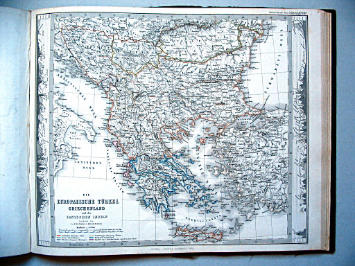 Stielers Hand-Atlas, 1859
38a. Die europäische Türkei, Griechenland und die Ionischen Inseln (1858)