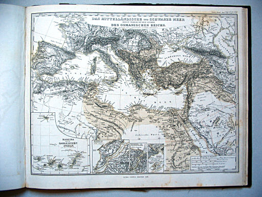 Stielers Hand-Atlas, 1859
42a. Das Mittelländische und Schwarze Meer nebst Übersicht der Länder des Osmanischen Reichs (1858)