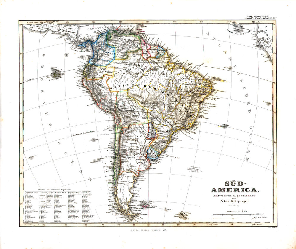 Stielers Hand-Atlas, 1859
49a. Süd-America (1858)