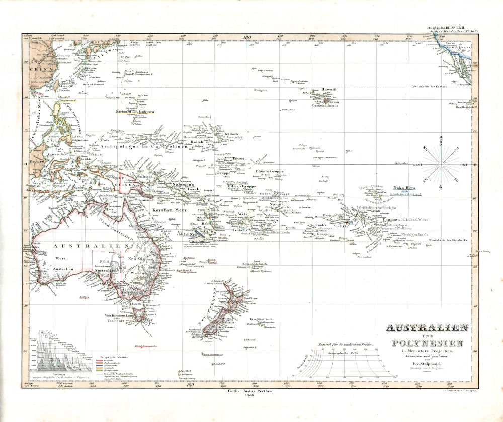 Stielers Hand-Atlas, 1859
50a. Australien und Polynesien (1858)