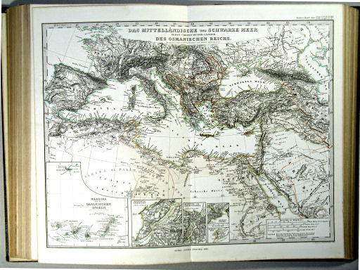 Stielers Hand-Atlas, 1863
42a. Das Mittelländische und Schwarze Meer nebst Übersicht der Länder des Osmanischen Reichs (1862)