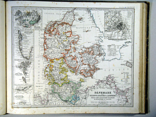 Stielers Hand-Atlas, 1864
16b. Dänemark mit Schleswig, Holstein u. Lauenburg, nebst den Dänischen Colonie'n