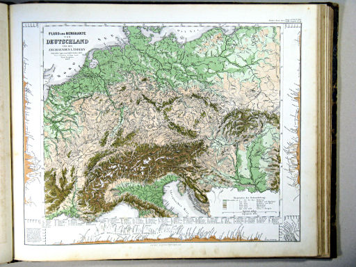 Stielers Hand-Atlas, 1864
18. Fluss- und Bergkarte von Deutschland und den anliegenden Ländern