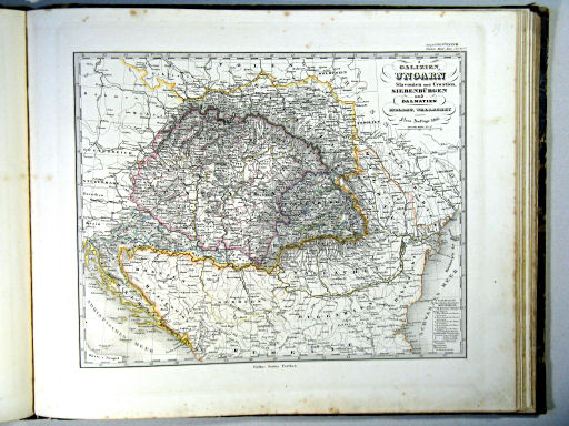 Stielers Hand-Atlas, 1864
35a. Galizien, Ungarn, Slavonien und Croatien, Siebenbürgen und Dalmatien, Moldau, Wallachey