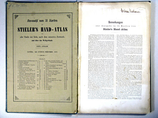 Stielers Hand-Atlas, 1867
Titelpagina beknopte uitgave met aantekeningen / Title page concise edition with notes