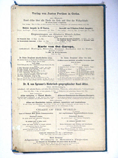 Stielers Hand-Atlas, 1867
Fondslijst (achterin; binddatum ?2-10-1867) / Publisher's list (in the back; binding date ?2-10-1867