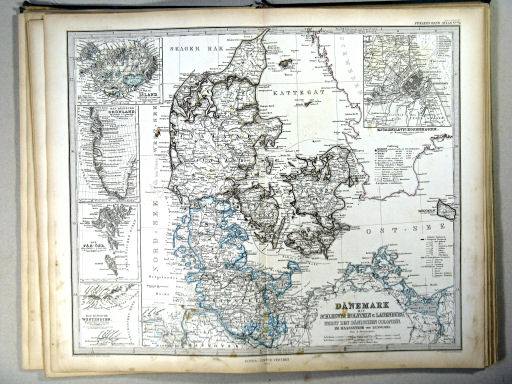 Stielers Hand-Atlas, 1867
16/17. Dänemark mit Schleswig, Holstein u. Lauenburg, nebst den Dänischen Colonie'n (1867)