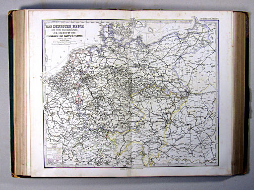 Stielers Hand-Atlas, 1874
20. Das Deutsche Reich und seine Nachbarländer zur Übersicht der Eisenbahnen und Dampfschiffahrten