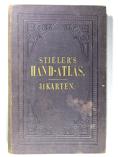 Stielers Hand-Atlas, 1878
Voorkant band beknopte uitgave / Front cover of concise edition