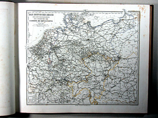 Stielers Hand-Atlas, 1875
18. Deutschland und seine Nachbarländer. Zur Übersicht der Eisenbahnen und Dampfschifffahrten