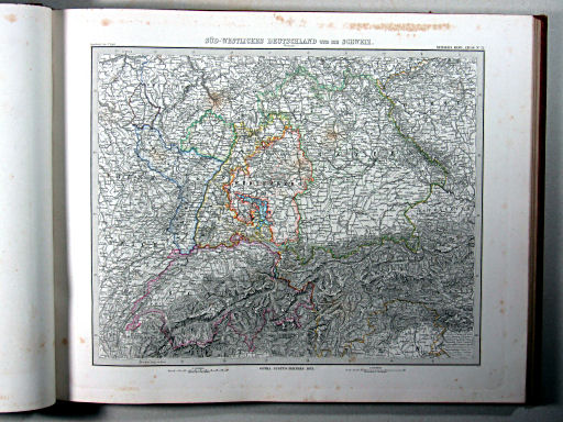 Stielers Hand-Atlas, 1875
22. Süd-Westliches Deutschland und die Schweiz