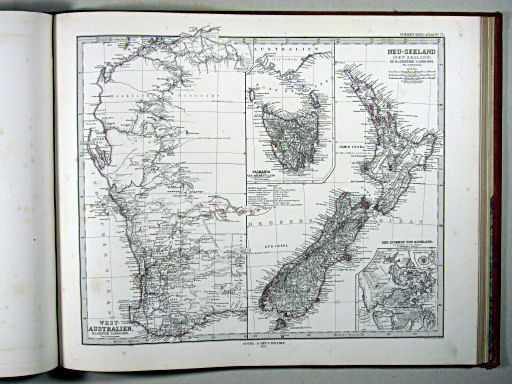 Stielers Hand-Atlas, 1875
75. West-Australien, Tasmania und Neu-Seeland