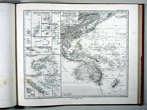 Stielers Hand-Atlas, 1875
76. Polynesien und der Grosse Ocean (westliches Blatt)