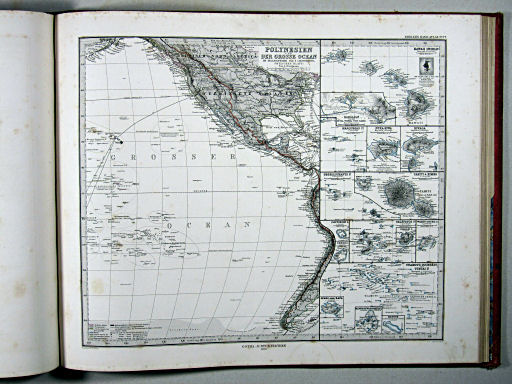 Stielers Hand-Atlas, 1875
77. Polynesien und der Grosse Ocean (östliches Blatt)