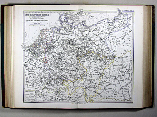 Stielers Hand-Atlas, 1875 ('oude' versie / 'old' version)
20. Deutschland und seine Nachbarländer. Zur Übersicht der Eisenbahnen und Dampfschifffahrten