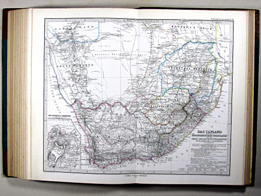 Stielers Hand-Atlas, 1875 ('oude' versie / 'old' version)
45d. Das Capland nebst den Süd-Afrikanischen Freistaaten und dem Gebiet der Hottentotten & Kaffern
