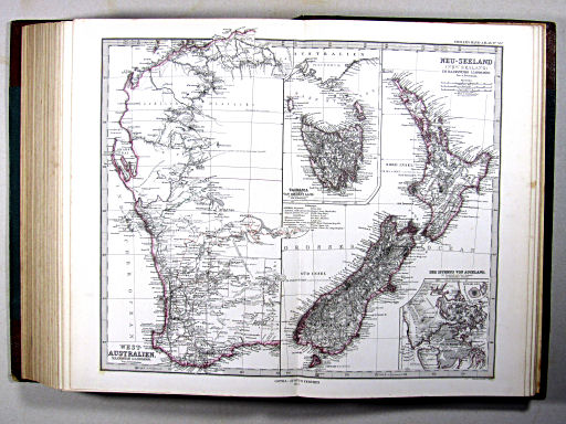 Stielers Hand-Atlas, 1875 ('oude' versie / 'old' version)
50a. West-Australien, Tasmania und Neu-Seeland