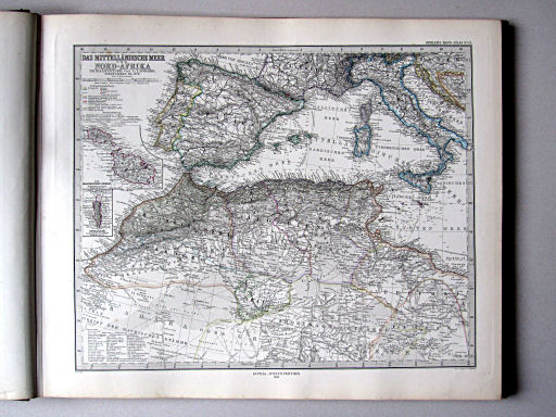 Stielers Hand-Atlas, 1882
13. Das Mittelländische Meer und Nord-Afrika (Westliches Blatt)