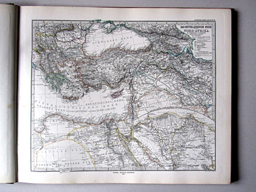 Stielers Hand-Atlas, 1882
14. Das Mittelländische Meer und Nord-Afrika (Östliches Blatt)