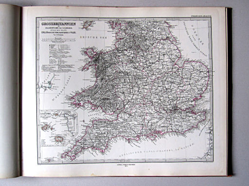 Stielers Hand-Atlas, 1882
46. Grossbritannien Südliches Blatt: England (ohne die nördl. Grafschaften) u. Wales
