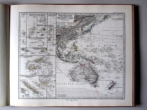 Stielers Hand-Atlas, 1882
76. Polynesien und der Grosse Ocean (Westliches Blatt)