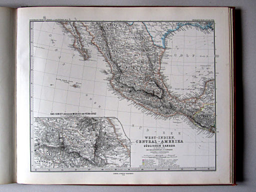 Stielers Hand-Atlas, 1882
81. West-Indien in 4 Blättern, Bl. 3 (West-Indien, Central-Amerika bis zum südlichen Canada)