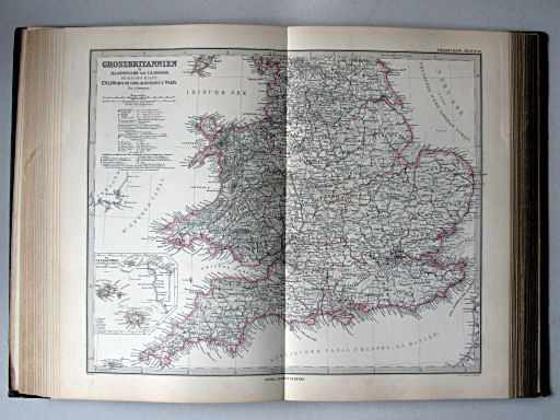 Stielers Hand-Atlas, 1885
46. Grossbritannien Südliches Blatt: England (ohne die nördl. Grafschaften) u. Wales