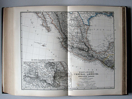 Stielers Hand-Atlas, 1885
81. West-Indien in 4 Blättern, Bl. 3 (West-Indien, Central-Amerika bis zum südlichen Canada)