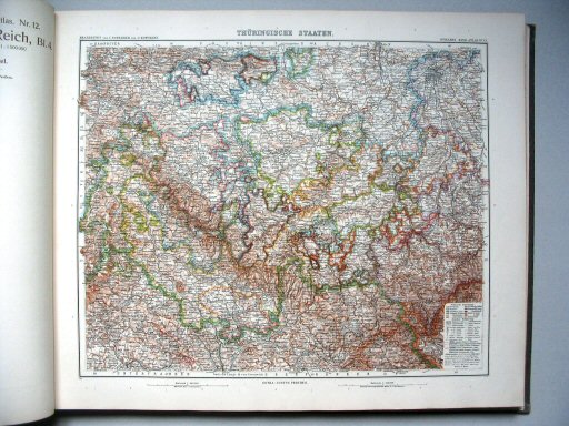 Stielers Hand-Atlas, 9. Aufl. (1910)
13. Thüringische Staaten
Thüringse staten / Thuringian States