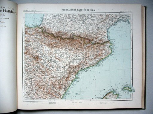 Stielers Hand-Atlas, 9. Aufl. (1910)
33. Pyrenäische Halbinsel, Blatt 2
Spanje en Portugal, blad 2 / Spain and Portugal, sheet 2