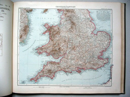 Stielers Hand-Atlas, 9. Aufl. (1910)
38. Grossbritannien, südlicher Teil
Groot-Brittannië, zuid / Great Britain (Southern sheet)