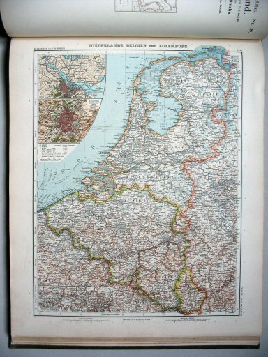 Stielers Hand-Atlas, 9. Aufl. (1910)
40. Niederlande, Belgien und Luxemburg
Nederland, België en Luxemburg / Netherlands, Belgium and Luxemburg