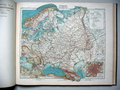 Stielers Hand-Atlas, 9. Aufl. (1910)
43. Russland und Skandinavien. Übersicht
Overzichtskaart van Rusland en Scandinavië / Russia and Scandinavia (general map)