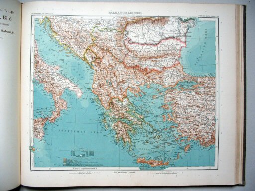 Stielers Hand-Atlas, 9. Aufl. (1910)
50. Balkan-Halbinsel. Übersicht
Overzichtskaart van het Balkanschiereiland / Balkan Peninsula (General map)