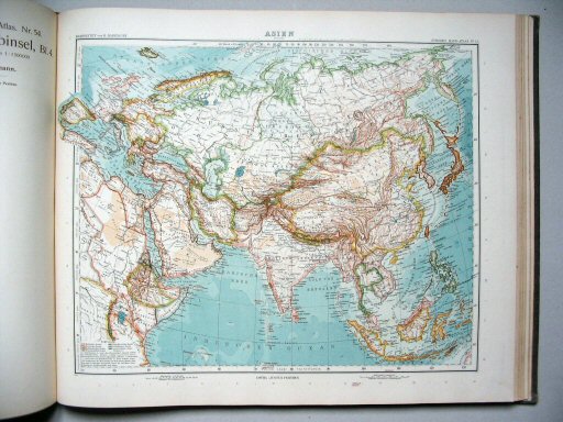 Stielers Hand-Atlas, 9. Aufl. (1910)
55. Asien. Übersicht
Overzichtskaart van Azië / Asia (General map)