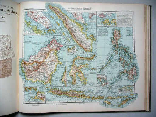 Stielers Hand-Atlas, 9. Aufl. (1910)
67. Ostindische Inseln. Spezialkarten
Oostindische eilanden (detailkaarten) / East Indian Islands (special maps)