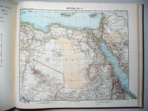 Stielers Hand-Atlas, 9. Aufl. (1910)
70. Afrika, Blatt 2: Ostsahara
Afrika, blad 2 (Oost-Sahara) / Africa, sheet 2 (Eastern Sahara)