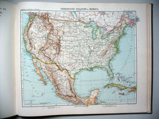 Stielers Hand-Atlas, 9. Aufl. (1910)
85. Vereinigte Staaten und Mexico. Übersicht
Overzichtskaart van de Verenigde Staten en Mexico / United States and Mexico (General map)