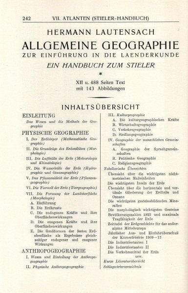 Justus Perthes, Schulkatalog, 1927/28
Handboek 1 (blz. 242) / Handbook 1 (p. 242)