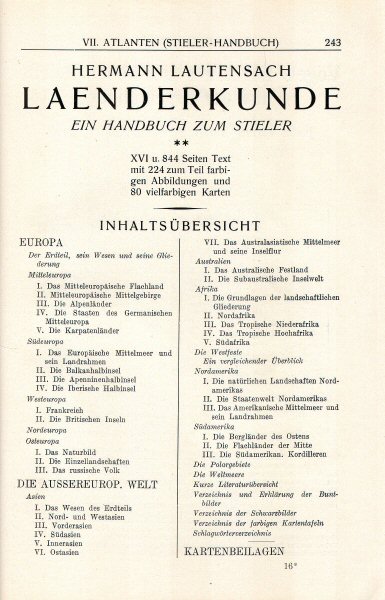 Justus Perthes, Schulkatalog, 1927/28
Handboek 2 (blz. 243) / Handbook 2 (p. 243)