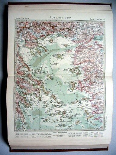 Stielers Hand-Atlas, 10. Aufl. (1925)
54. Ägäisches Meer
Egeïsche Zee / Aegean Sea
(1923,1 / XI 22)