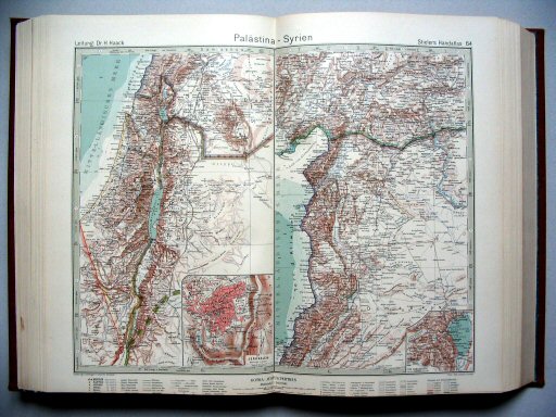 Stielers Hand-Atlas, 10. Aufl. (1925)
64. Palästina - Syrien
Palestina - Syrië / Palestine - Syria
(?,? / VI 22)