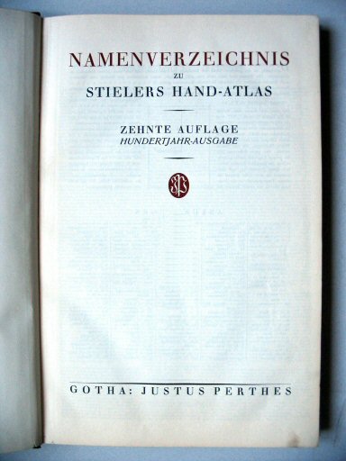 Stielers Hand-Atlas, 10. Aufl. (1926/27)
Register: titelpagina / Index: title page