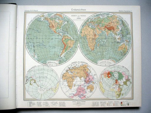 Stielers Hand-Atlas, 10. Aufl. (1926/27)
1. Erdansichten
Halfronden / Hemispheres
(1927,4 / XI 22)
