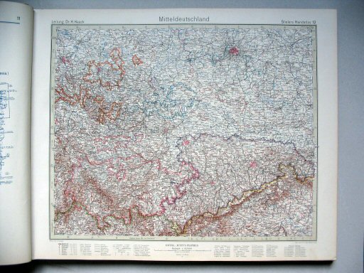 Stielers Hand-Atlas, 10. Aufl. (1926/27)
12. Mitteldeutschland
Midden-Duitsland / Central Germany
(1925,3 / XI 21)