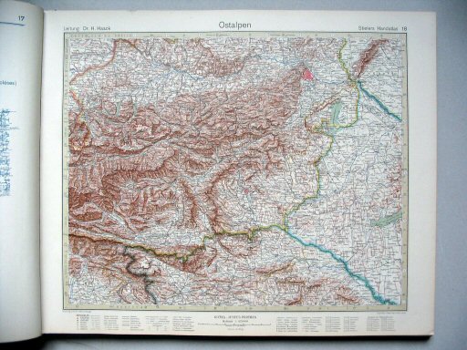 Stielers Hand-Atlas, 10. Aufl. (1926/27)
18. Ostalpen
Oost-Alpen / Eastern Alps
(1926,4 / XII 21)