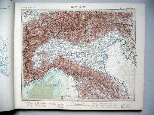 Stielers Hand-Atlas, 10. Aufl. (1926/27)
20. Norditalien
Noord-Italië / North Italy
(1927,4 / VII 22)