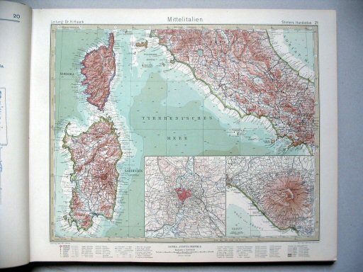 Stielers Hand-Atlas, 10. Aufl. (1926/27)
21. Mittelitalien
Midden-Italië / Central Italy
(1926,4 / IV 22)